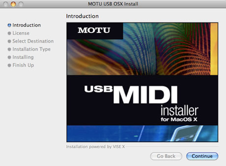 Mac USB MIDI interface installer